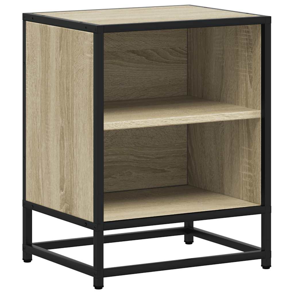 Tables de chevet, lot de 2, chêne Sonoma, 40 x 31 x 50 cm, bois, métal