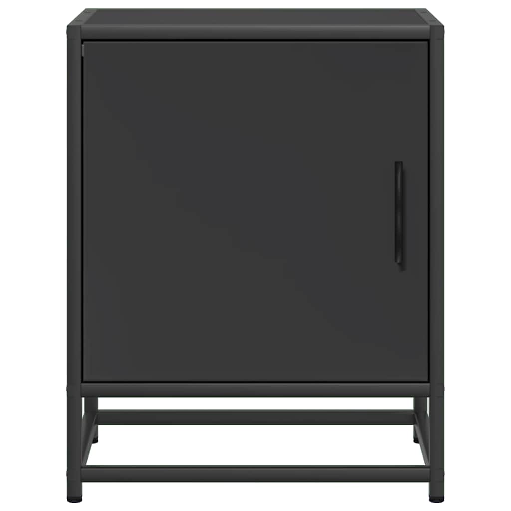 Bedside table black 40x31x50 cm wood material and metal