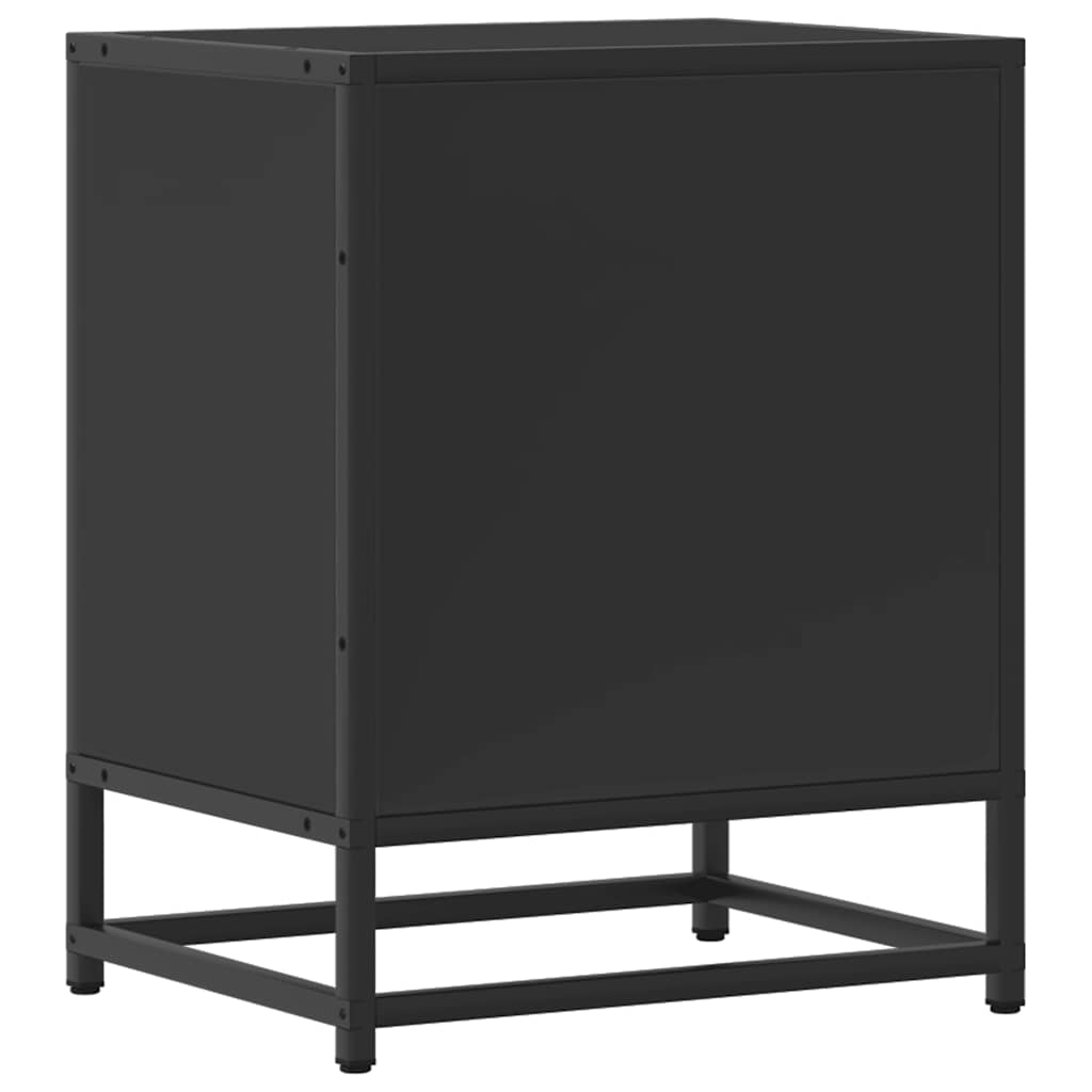 Bedside table black 40x31x50 cm wood material and metal