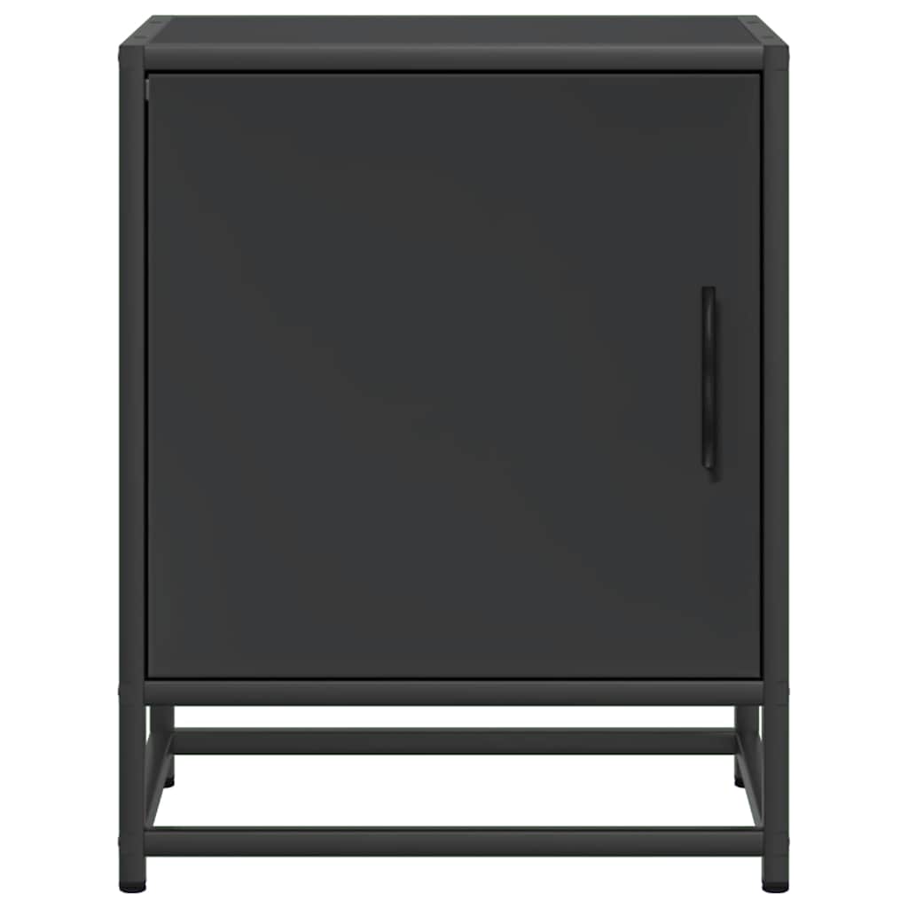 Tables de chevet, lot de 2, noires, 40 x 31 x 50 cm, en bois et métal