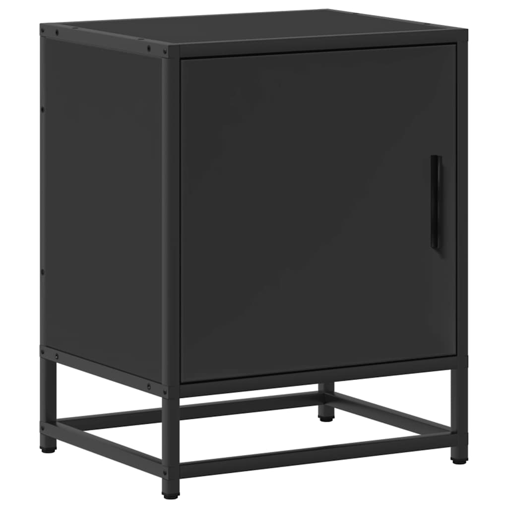 Tables de chevet, lot de 2, noires, 40 x 31 x 50 cm, en bois et métal