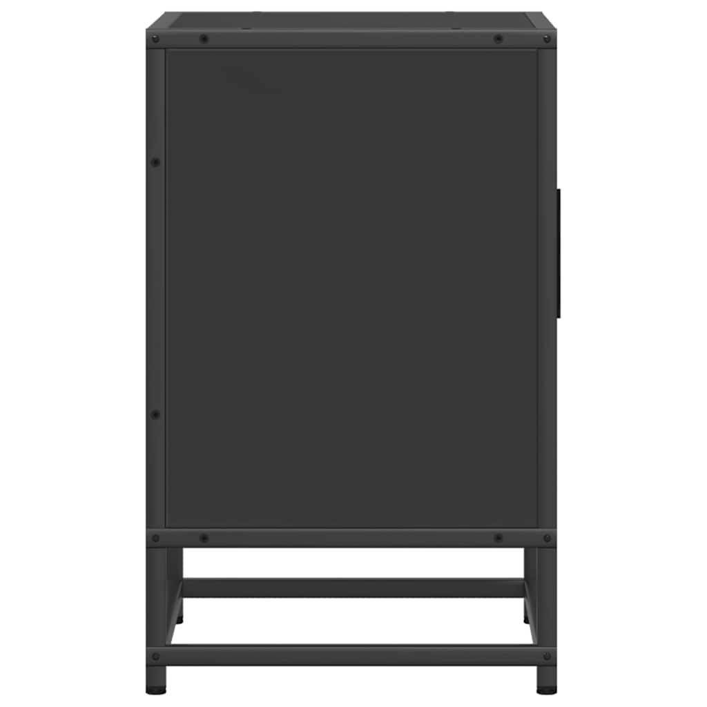 Tables de chevet, lot de 2, noires, 40 x 31 x 50 cm, en bois et métal