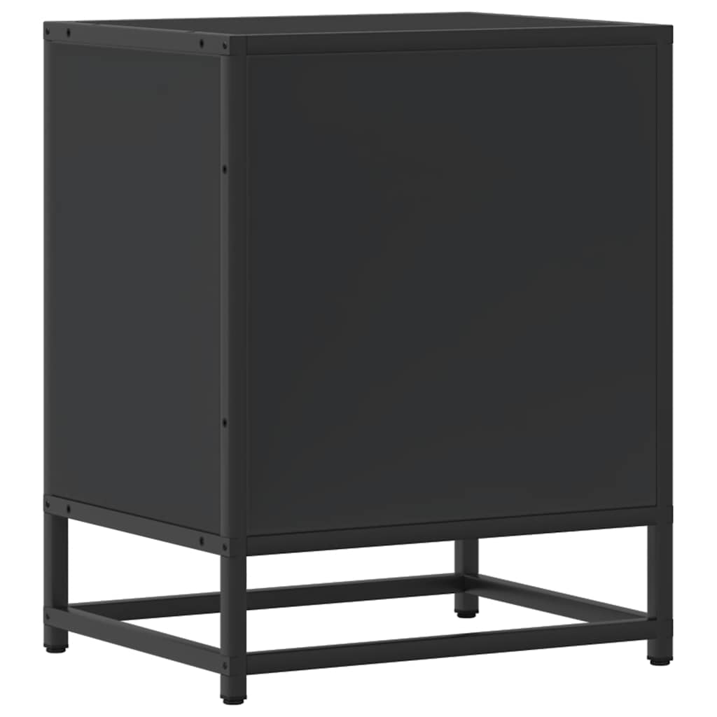 Tables de chevet, lot de 2, noires, 40 x 31 x 50 cm, en bois et métal