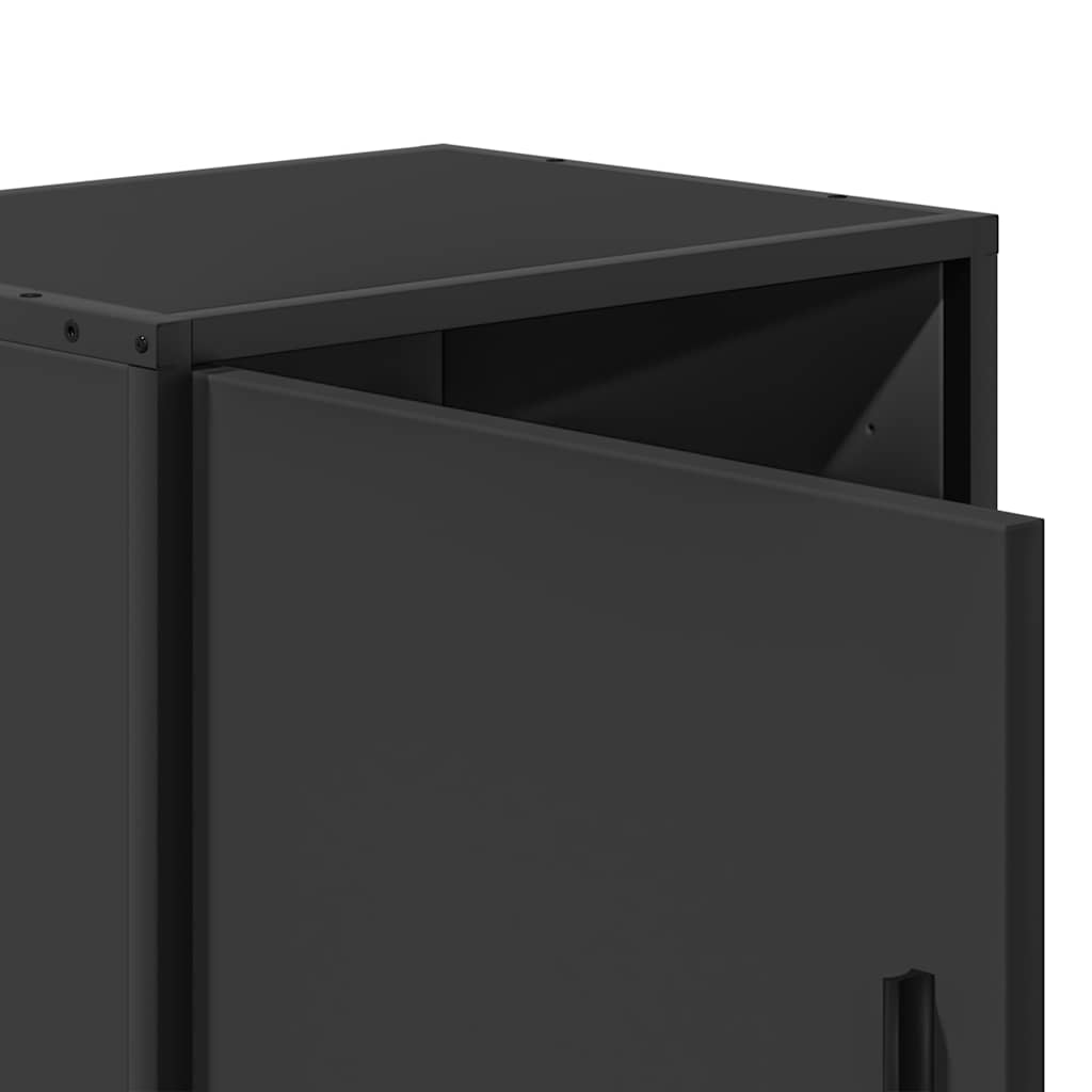 Tables de chevet, lot de 2, noires, 40 x 31 x 50 cm, en bois et métal