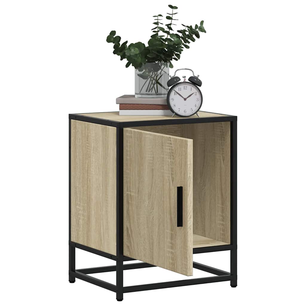 Tables de chevet, lot de 2, chêne Sonoma, 40 x 31 x 50 cm, bois, métal