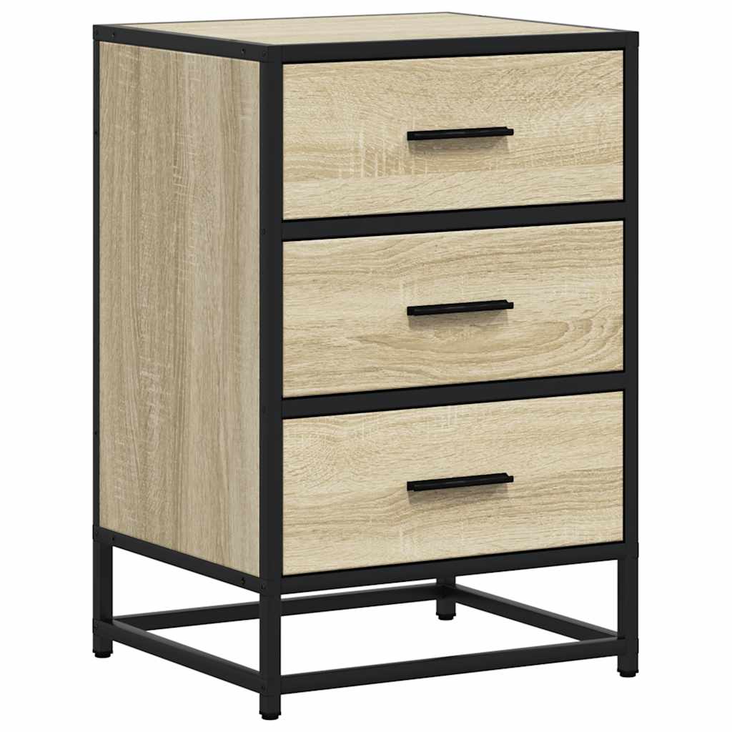 Table de chevet en chêne Sonoma 40x34,5x60 cm, matériau bois et métal