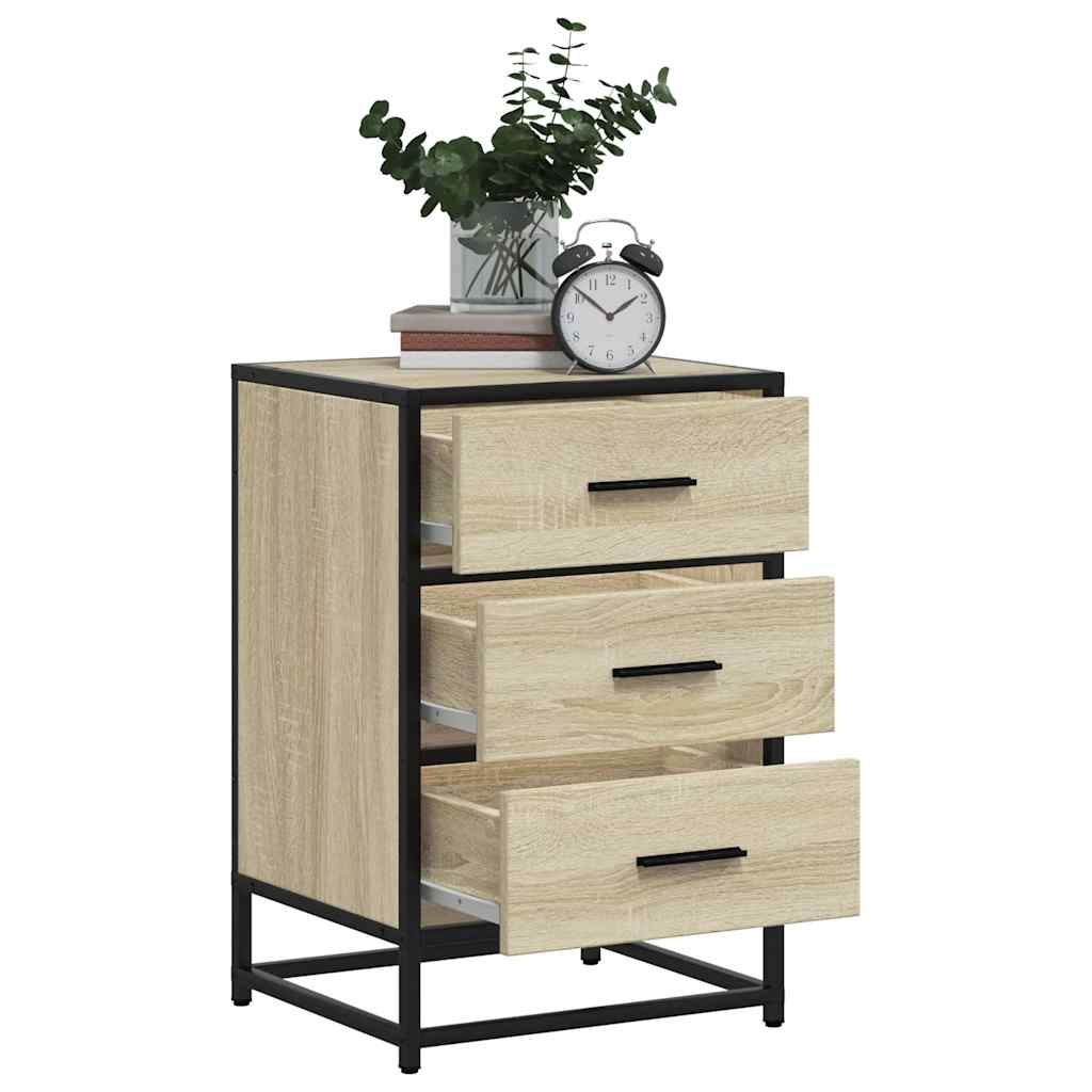 Table de chevet en chêne Sonoma 40x34,5x60 cm, matériau bois et métal