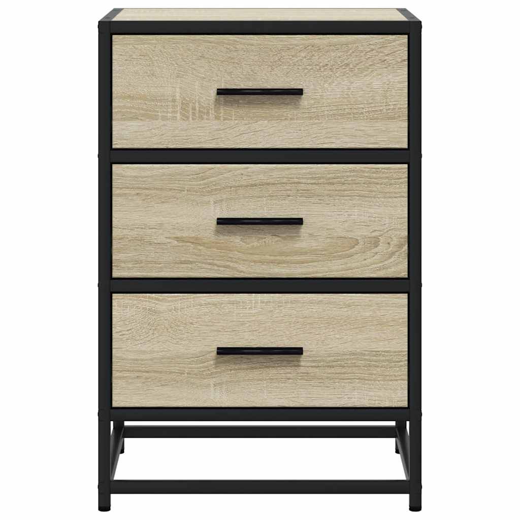 Table de chevet en chêne Sonoma 40x34,5x60 cm, matériau bois et métal