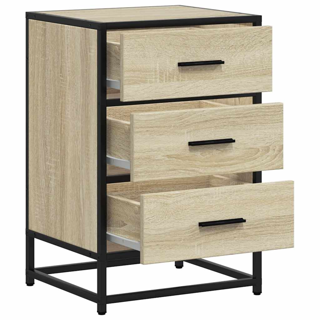Table de chevet en chêne Sonoma 40x34,5x60 cm, matériau bois et métal