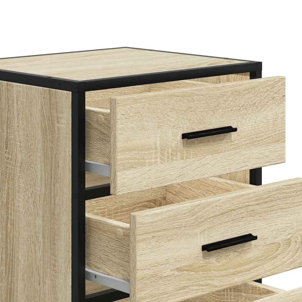Table de chevet en chêne Sonoma 40x34,5x60 cm, matériau bois et métal