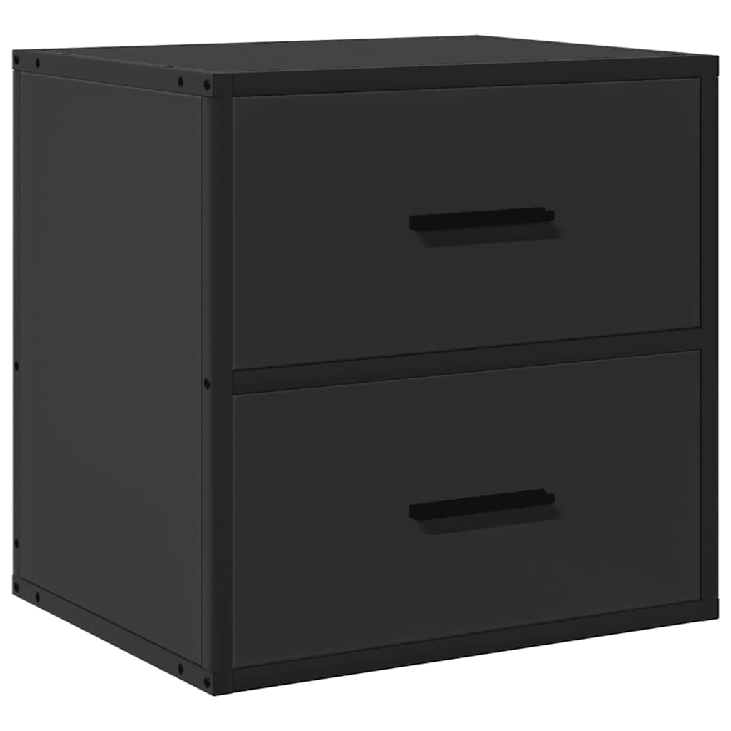 Wall-mounted bedside table black 40x31x39.5 cm