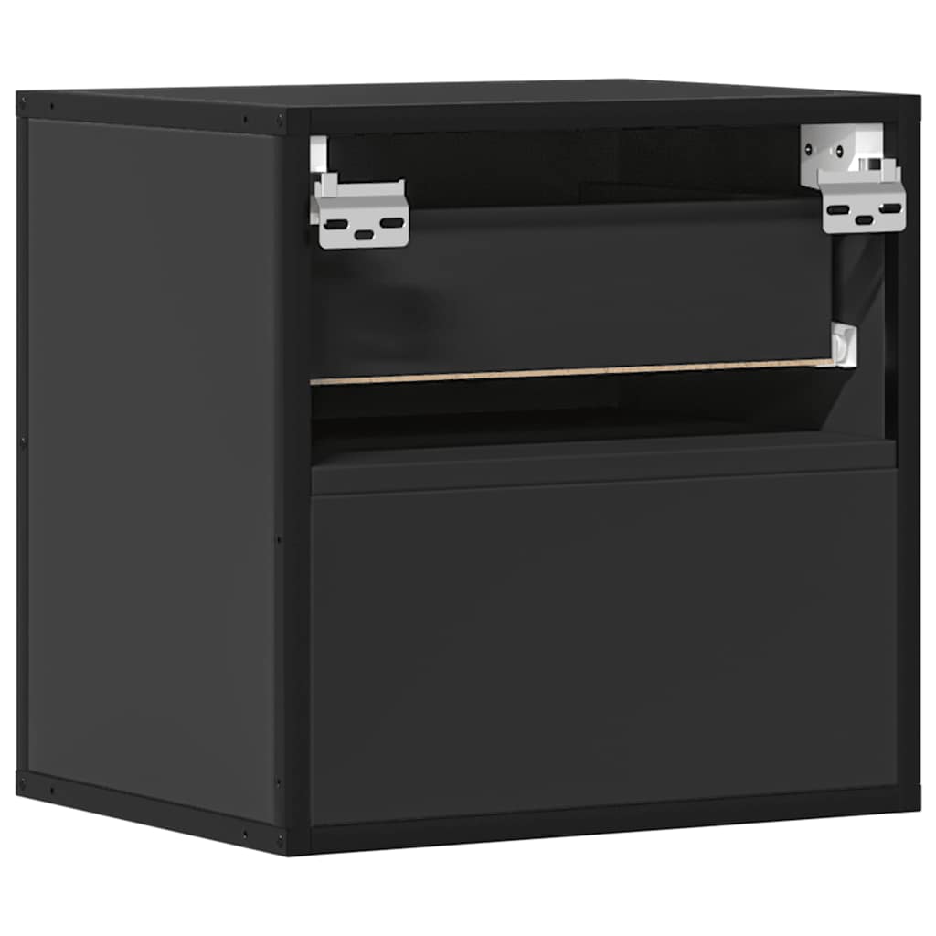 Wall-mounted bedside table black 40x31x39.5 cm