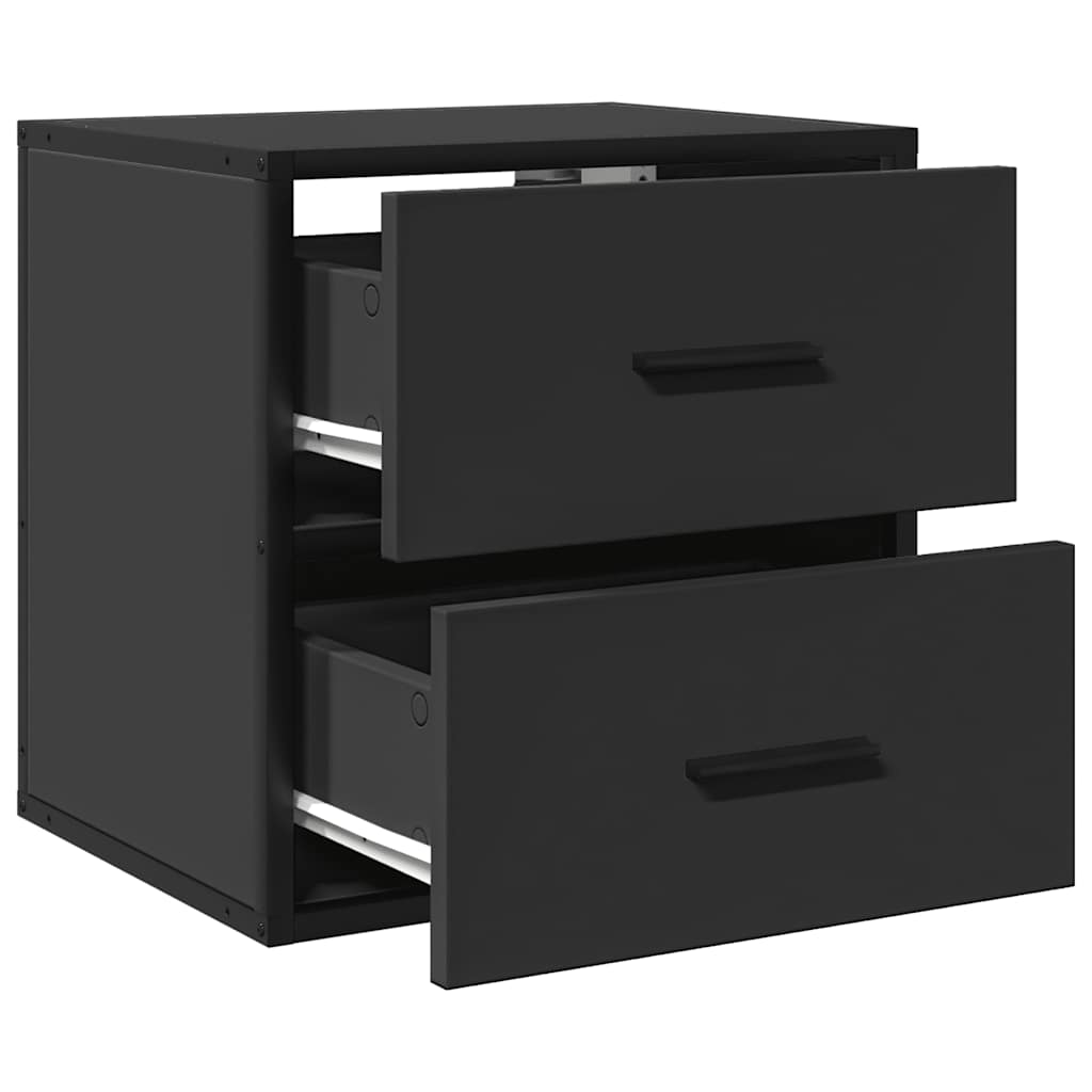 Wall-mounted bedside table black 40x31x39.5 cm
