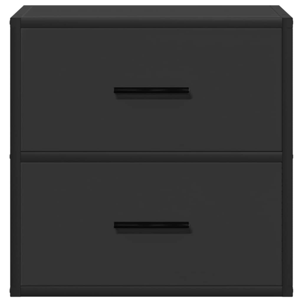 Wall-mounted bedside tables, 2 pieces, black, 40 x 31 x 39.5 cm