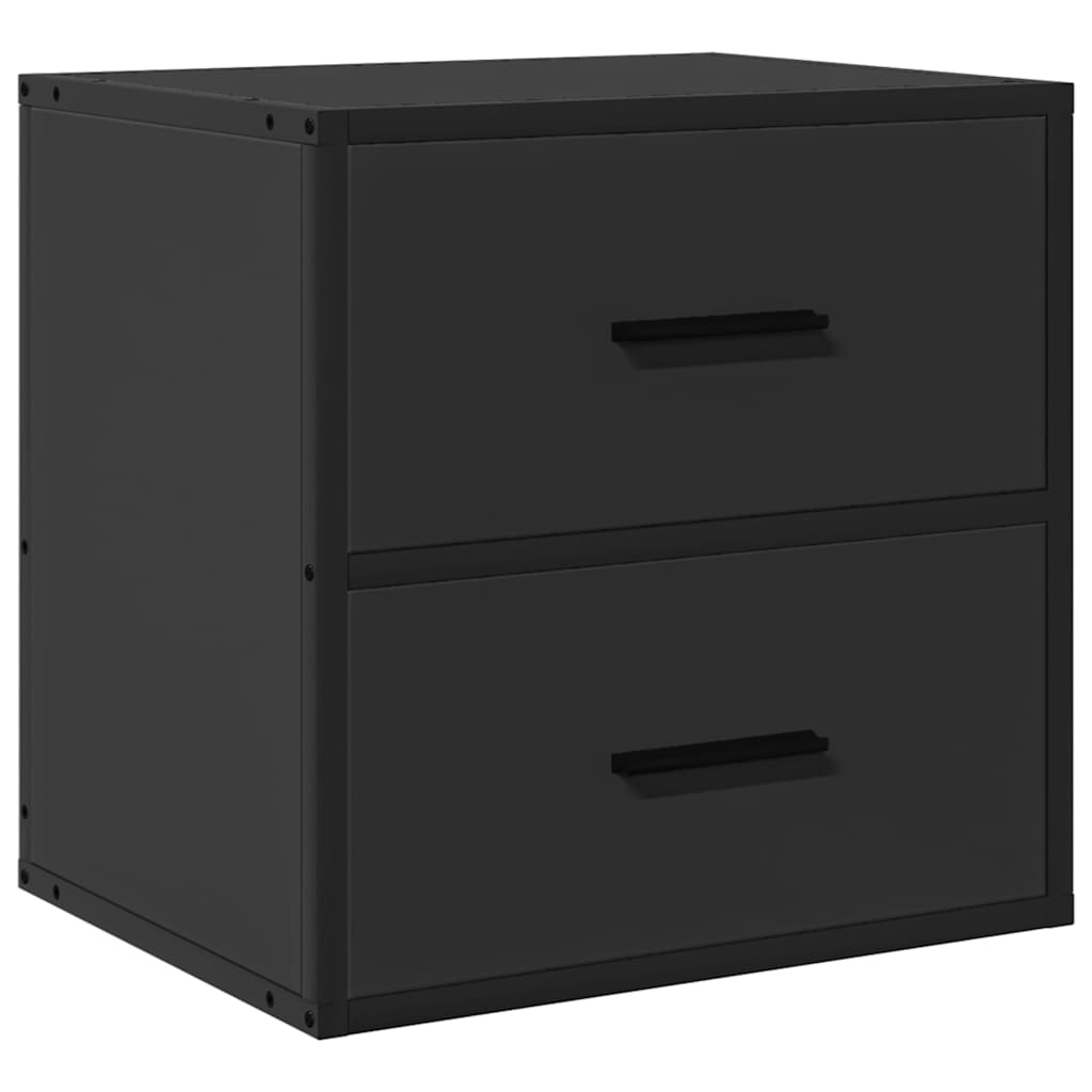 Wall-mounted bedside tables, 2 pieces, black, 40 x 31 x 39.5 cm