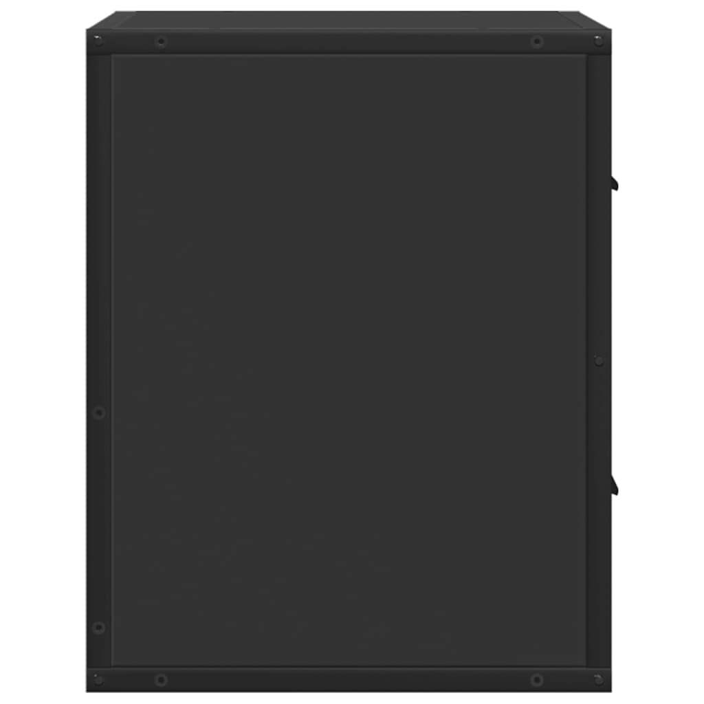 Wall-mounted bedside tables, 2 pieces, black, 40 x 31 x 39.5 cm