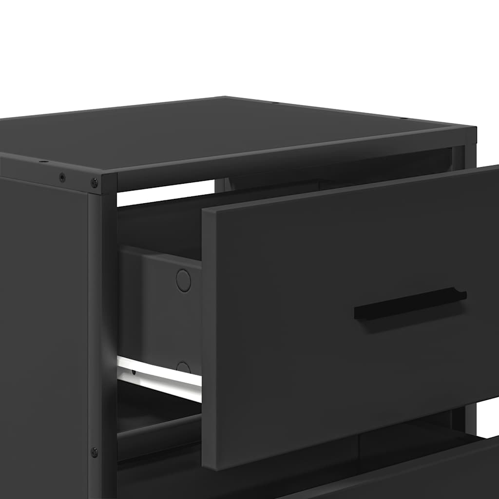 Wall-mounted bedside tables, 2 pieces, black, 40 x 31 x 39.5 cm