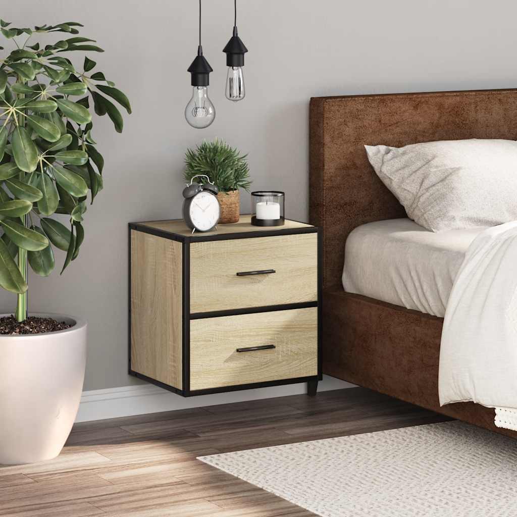 Wall-mounted bedside table Sonoma oak 40x31x39.5 cm