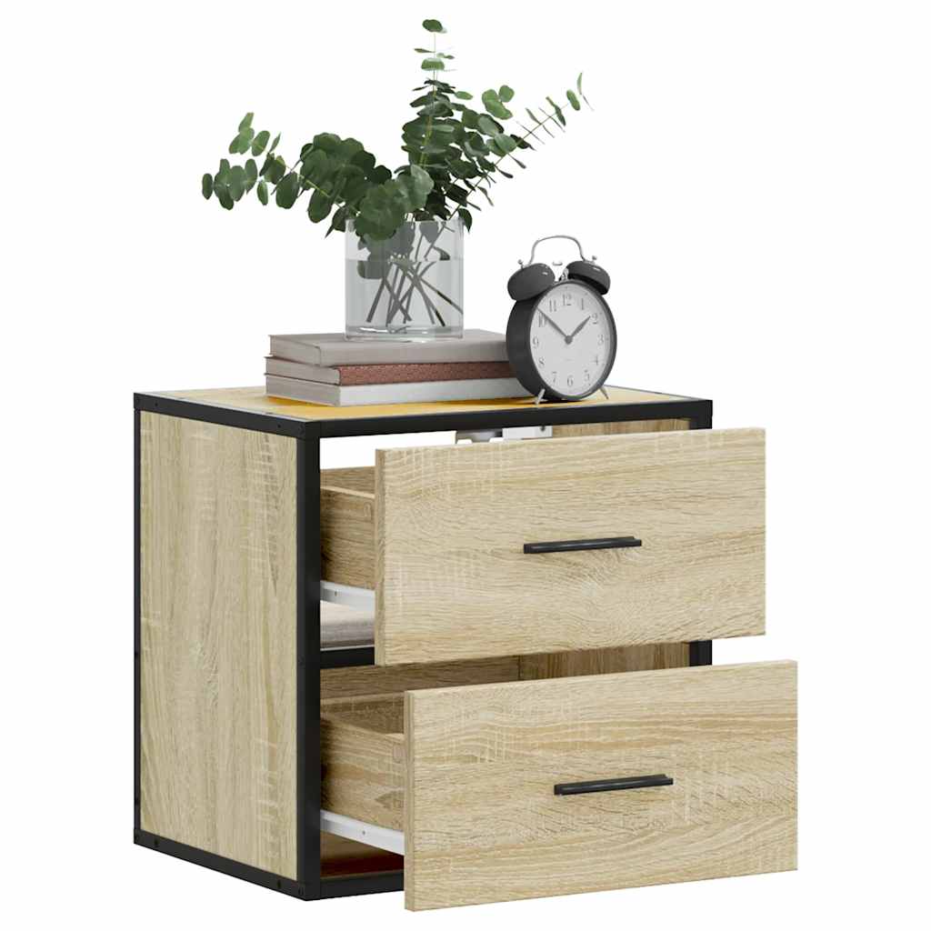 Wall-mounted bedside table Sonoma oak 40x31x39.5 cm