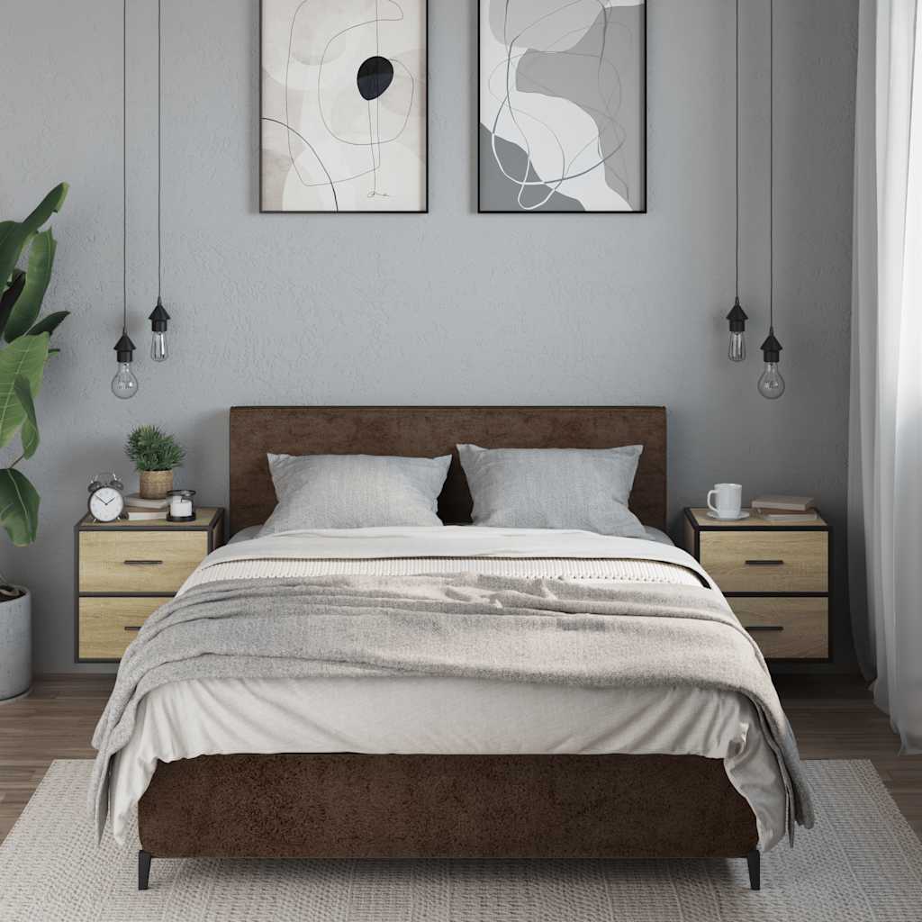 Wall-mounted bedside tables, 2 pieces, Sonoma oak, 40 x 31 x 39.5 cm