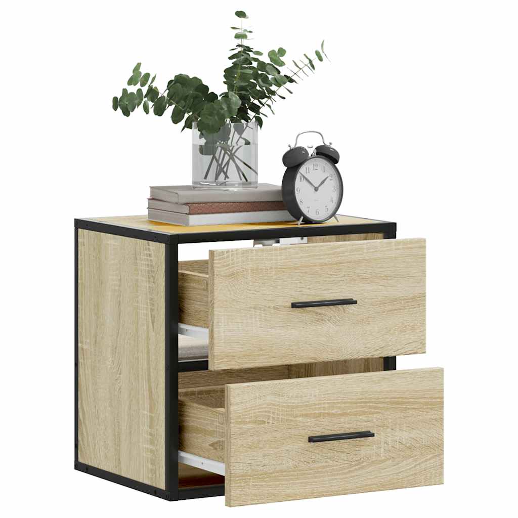 Wall-mounted bedside tables, 2 pieces, Sonoma oak, 40 x 31 x 39.5 cm