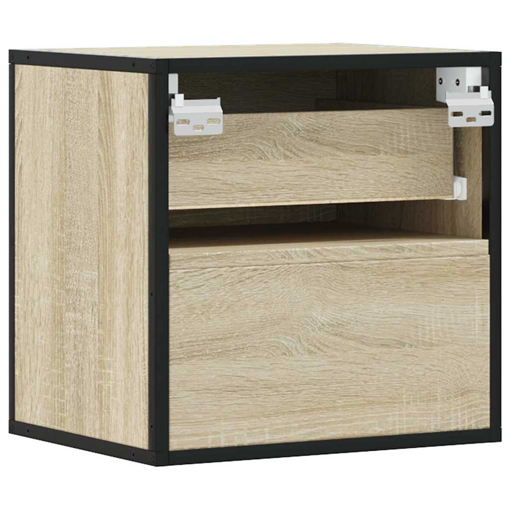 Wall-mounted bedside tables, 2 pieces, Sonoma oak, 40 x 31 x 39.5 cm