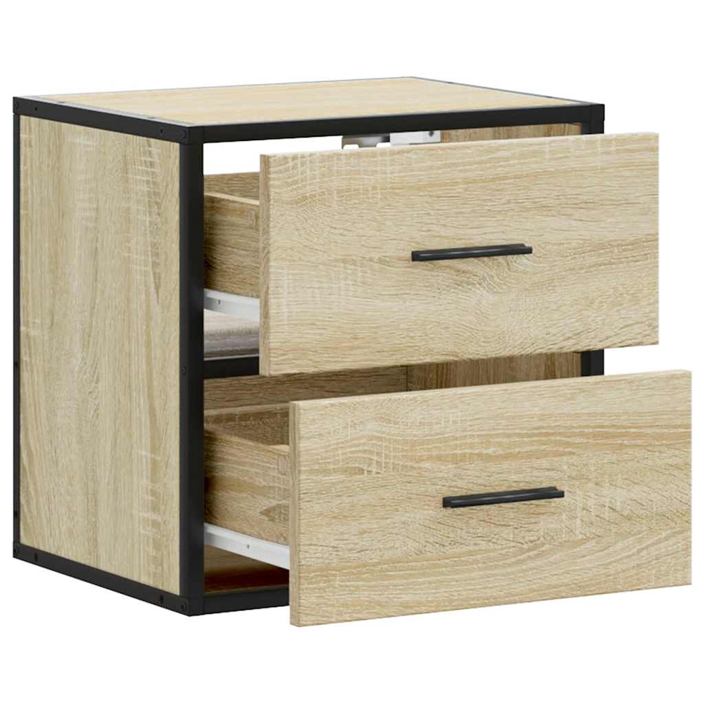 Wall-mounted bedside tables, 2 pieces, Sonoma oak, 40 x 31 x 39.5 cm