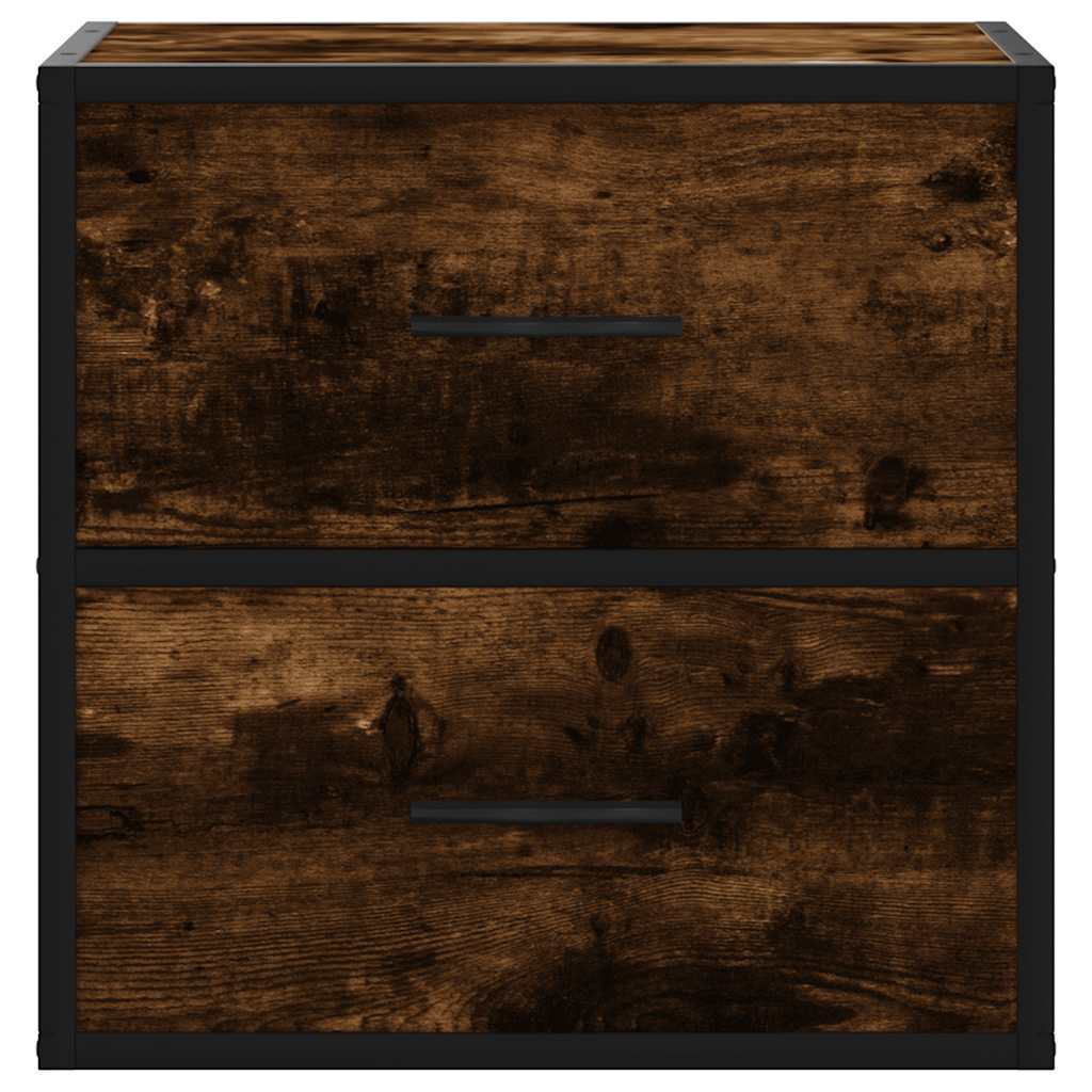 Wall-mounted bedside tables, 2 pieces, smoked oak, 40 x 31 x 39.5 cm