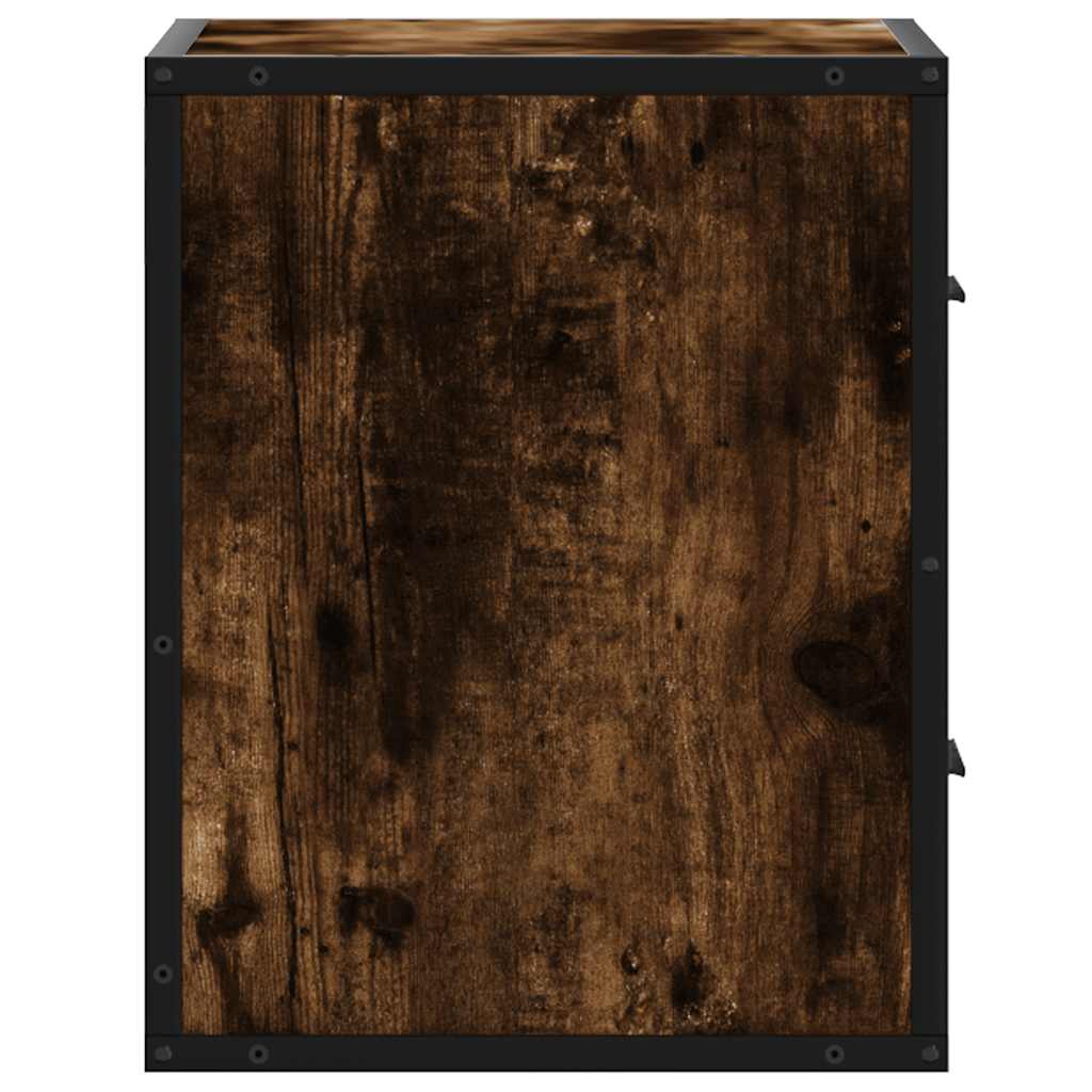 Wall-mounted bedside tables, 2 pieces, smoked oak, 40 x 31 x 39.5 cm