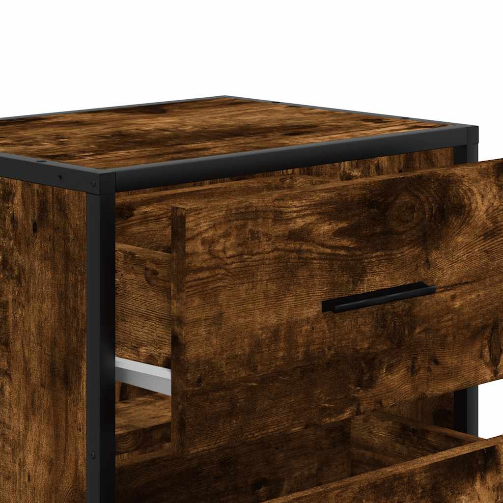 Wall-mounted bedside tables, 2 pieces, smoked oak, 40 x 31 x 39.5 cm