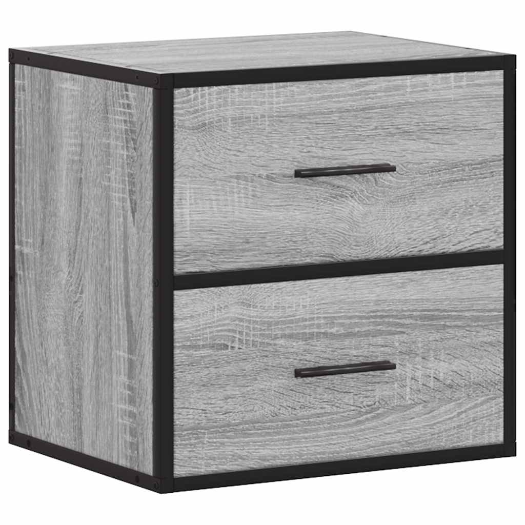Wall-mounted bedside table, gray Sonoma, 40x31x39.5 cm