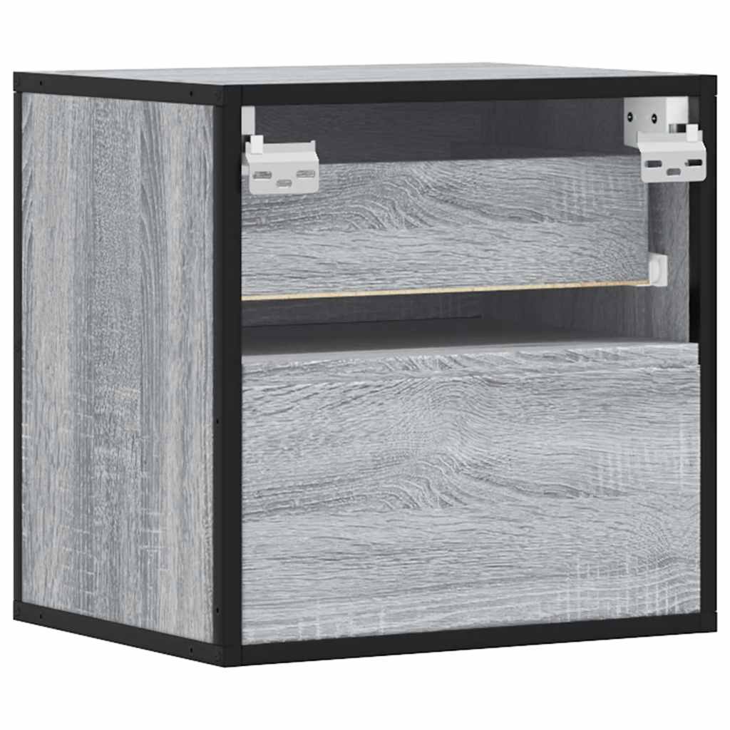 Wall-mounted bedside tables, 2 pieces, Sonoma gray, 40 x 31 x 39.5 cm