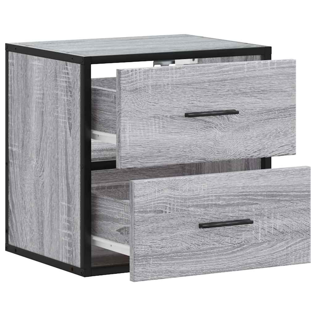 Wall-mounted bedside tables, 2 pieces, Sonoma gray, 40 x 31 x 39.5 cm