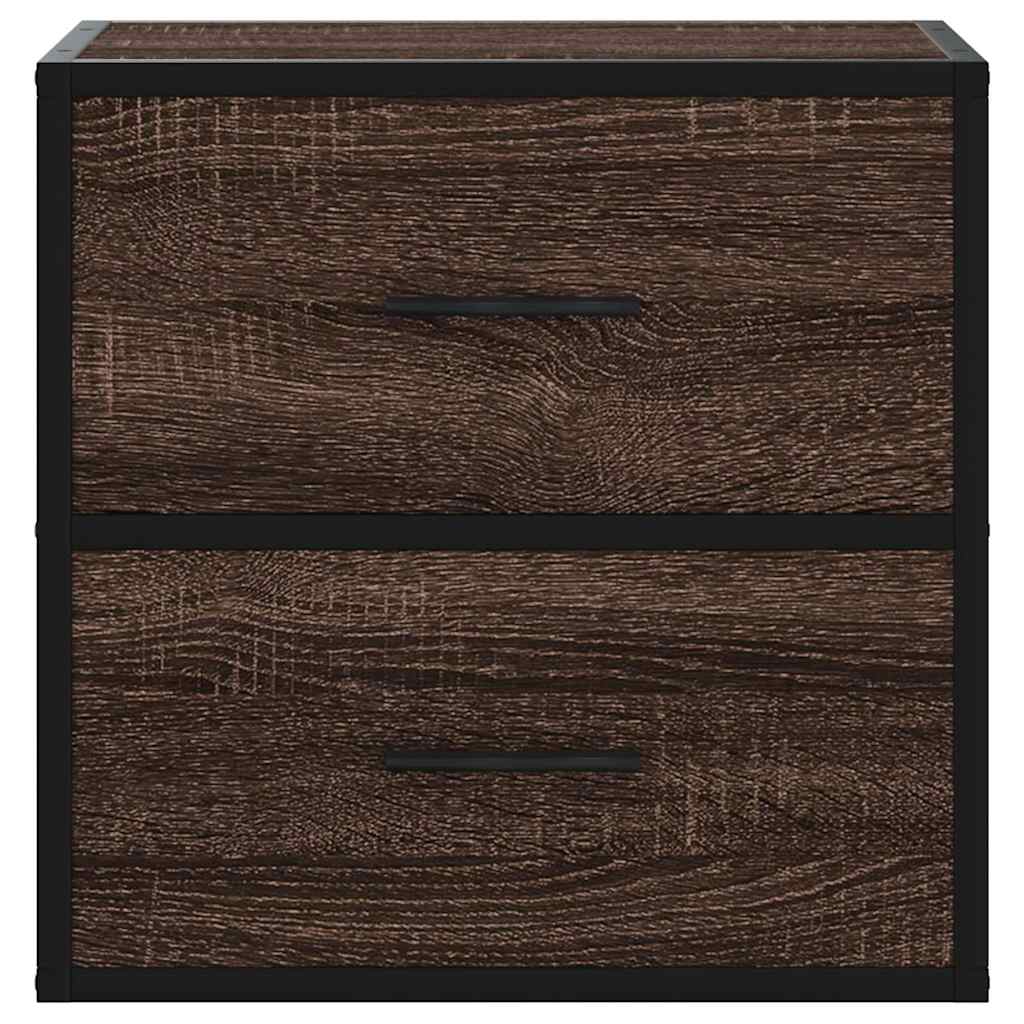 Wall-mounted bedside tables, 2 pieces, brown oak look, 40 x 31 x 39.5 cm