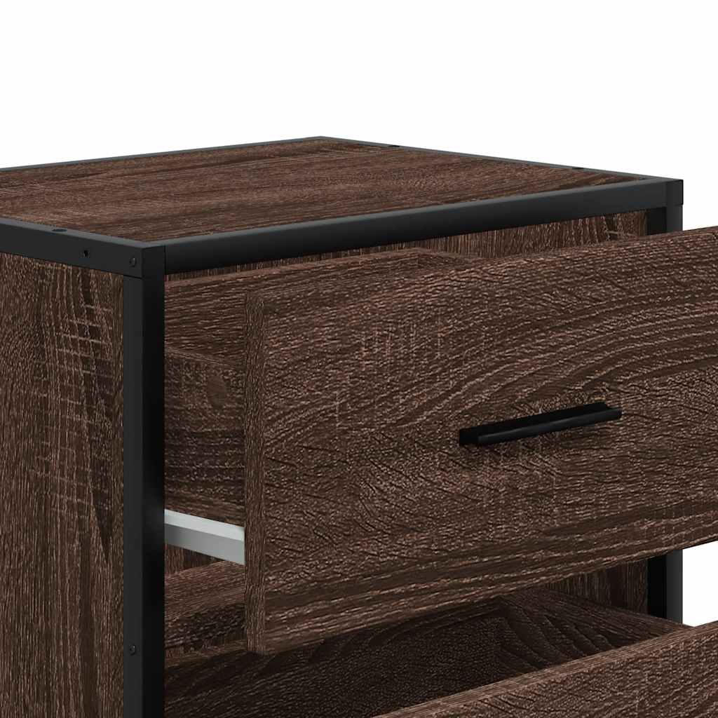 Wall-mounted bedside tables, 2 pieces, brown oak look, 40 x 31 x 39.5 cm