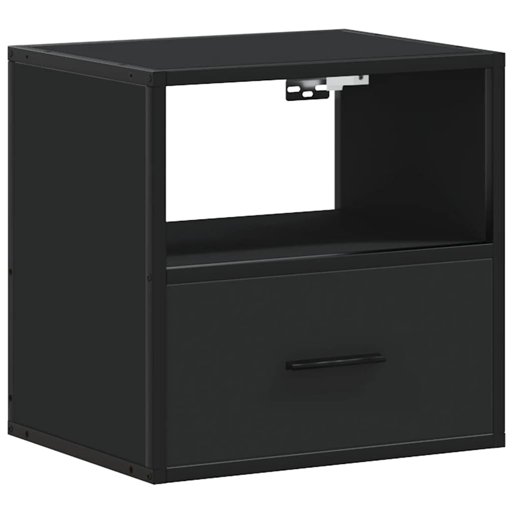 Wall-mounted bedside table black 40x31x39.5 cm