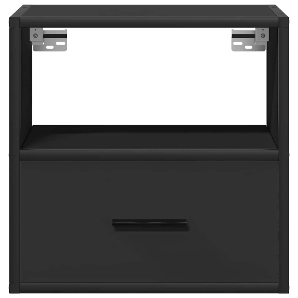 Wall-mounted bedside table black 40x31x39.5 cm