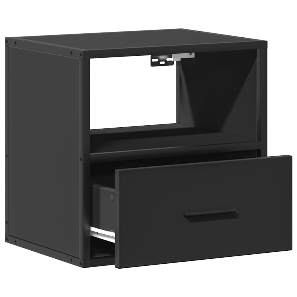 Wall-mounted bedside table black 40x31x39.5 cm