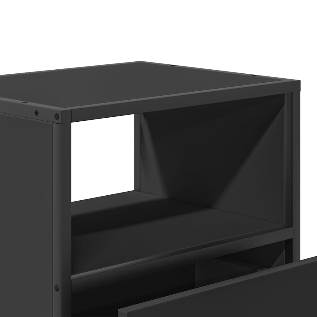 Wall-mounted bedside tables, 2 pieces, black, 40 x 31 x 39.5 cm