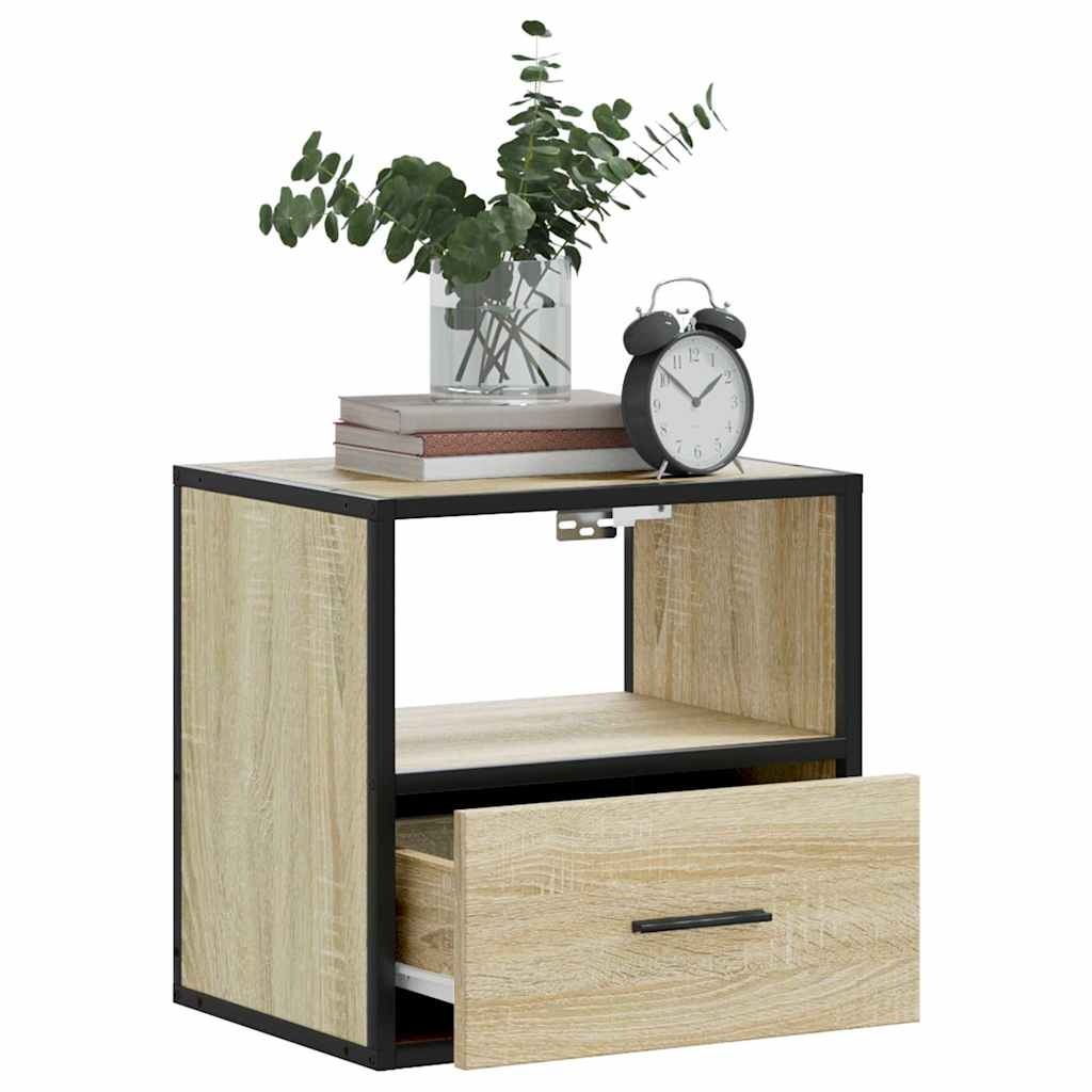 Wall-mounted bedside tables, 2 pieces, Sonoma oak, 40 x 31 x 39.5 cm