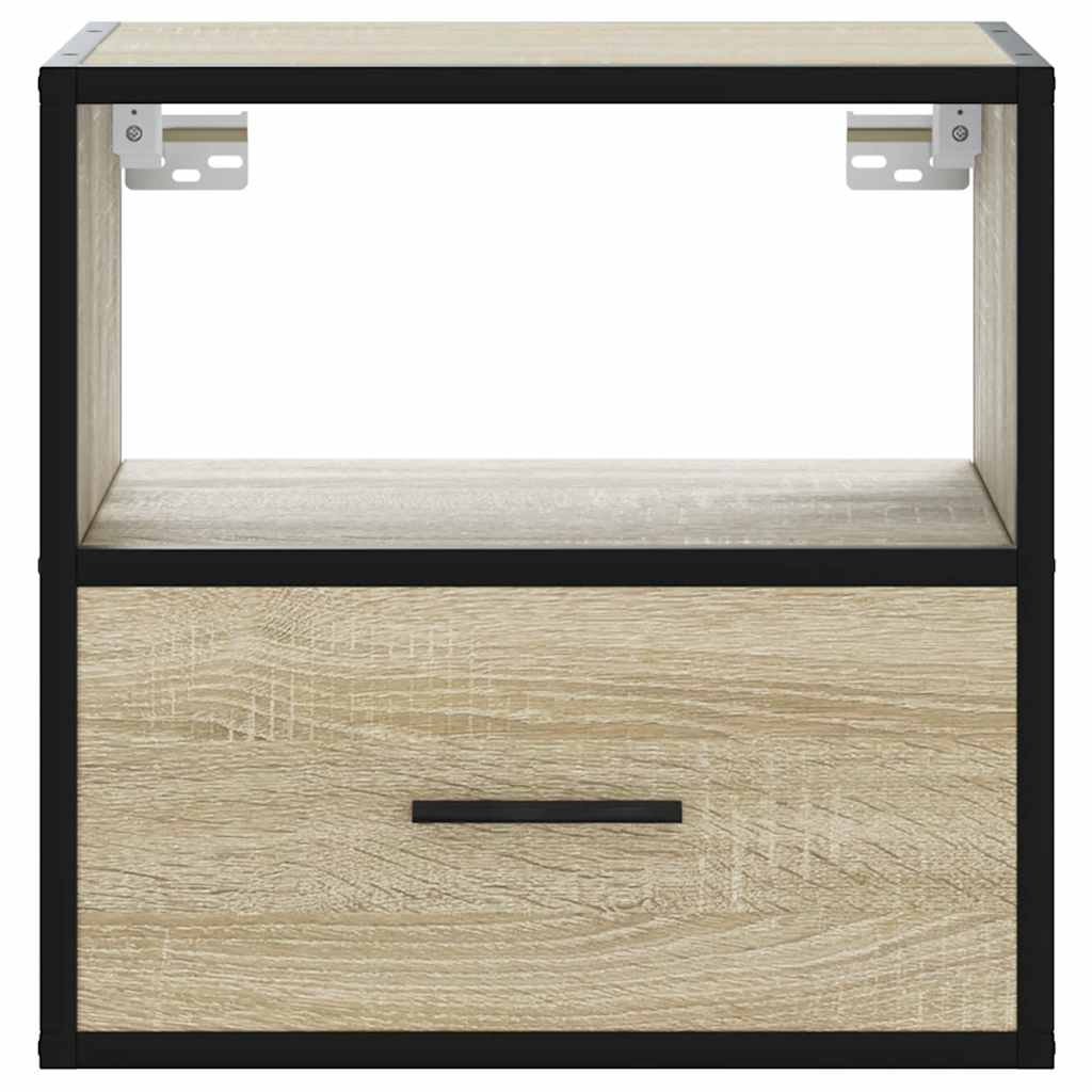 Wall-mounted bedside tables, 2 pieces, Sonoma oak, 40 x 31 x 39.5 cm
