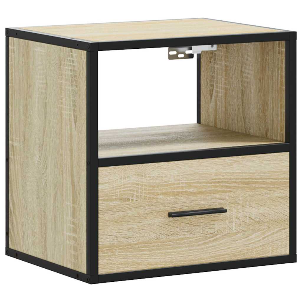 Wall-mounted bedside tables, 2 pieces, Sonoma oak, 40 x 31 x 39.5 cm