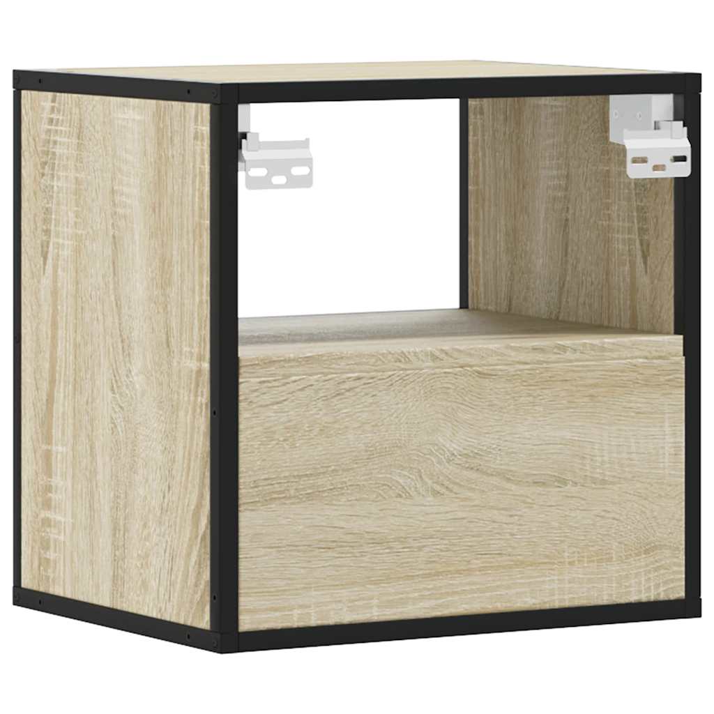Wall-mounted bedside tables, 2 pieces, Sonoma oak, 40 x 31 x 39.5 cm