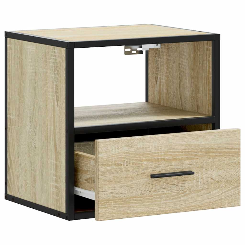 Wall-mounted bedside tables, 2 pieces, Sonoma oak, 40 x 31 x 39.5 cm