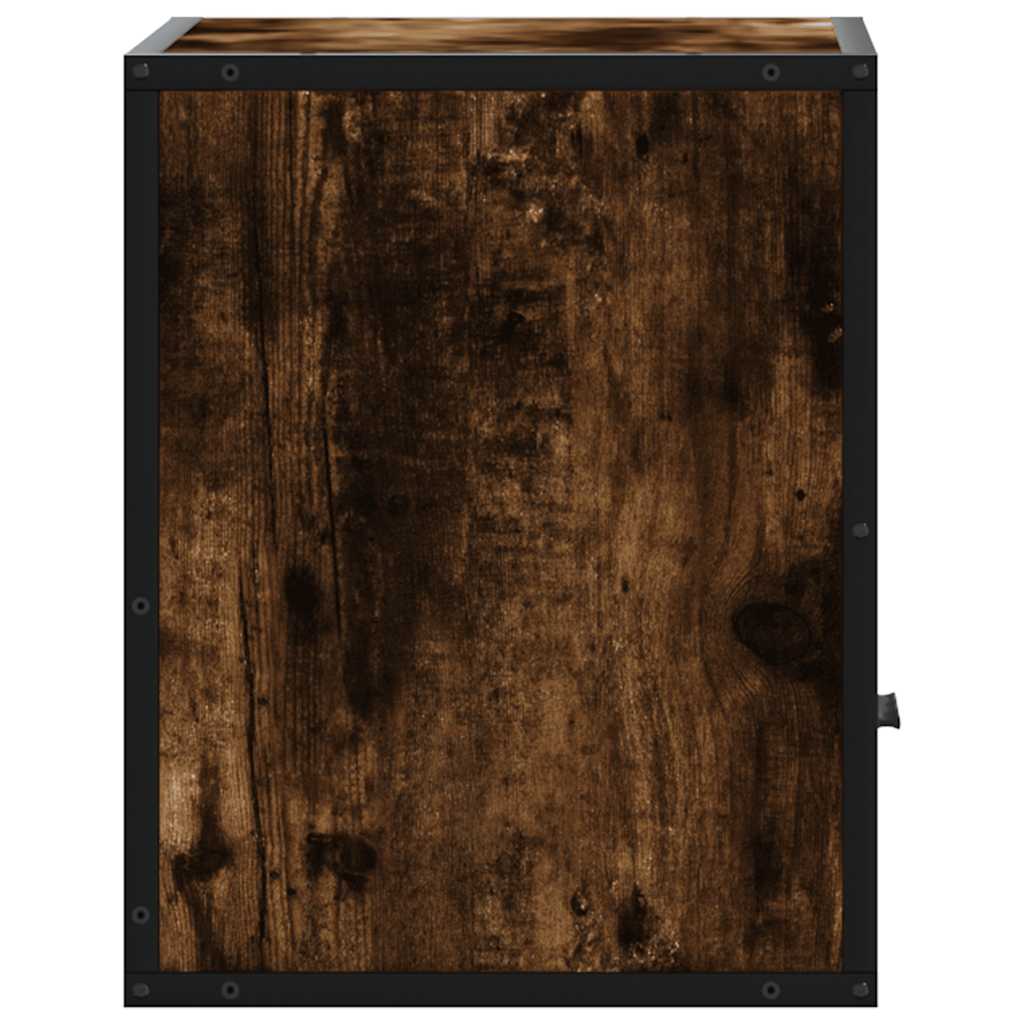 Wall-mounted bedside tables, 2 pieces, smoked oak, 40 x 31 x 39.5 cm