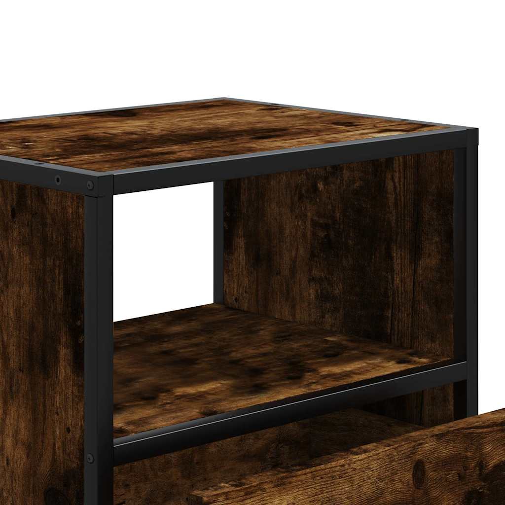 Wall-mounted bedside tables, 2 pieces, smoked oak, 40 x 31 x 39.5 cm