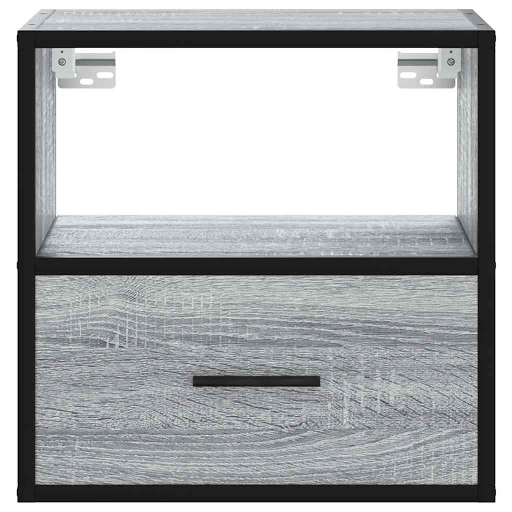 Wall-mounted bedside tables, 2 pieces, Sonoma gray, 40 x 31 x 39.5 cm