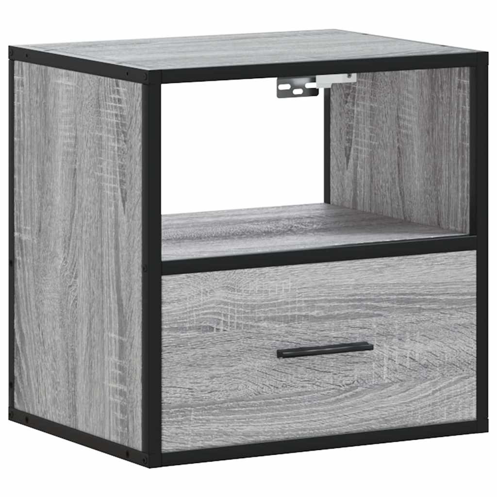 Wall-mounted bedside tables, 2 pieces, Sonoma gray, 40 x 31 x 39.5 cm