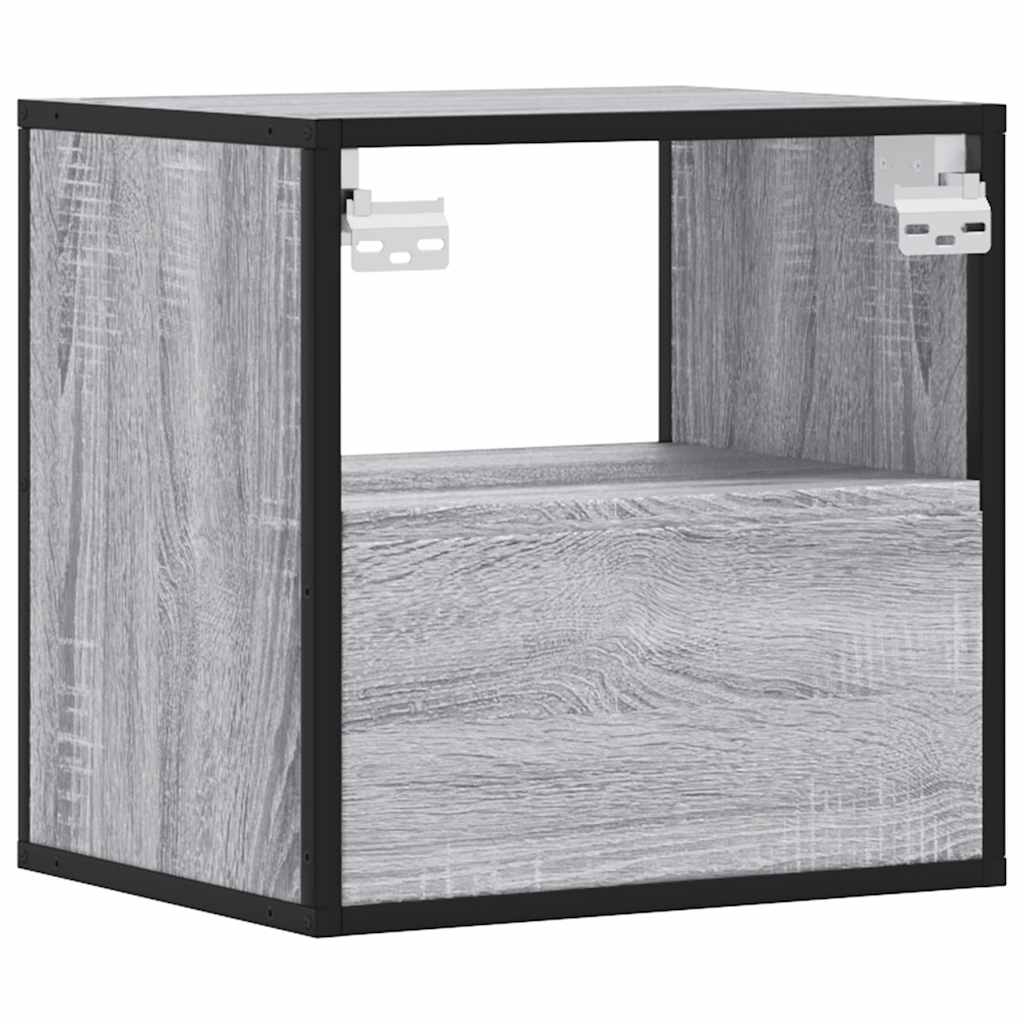 Wall-mounted bedside tables, 2 pieces, Sonoma gray, 40 x 31 x 39.5 cm