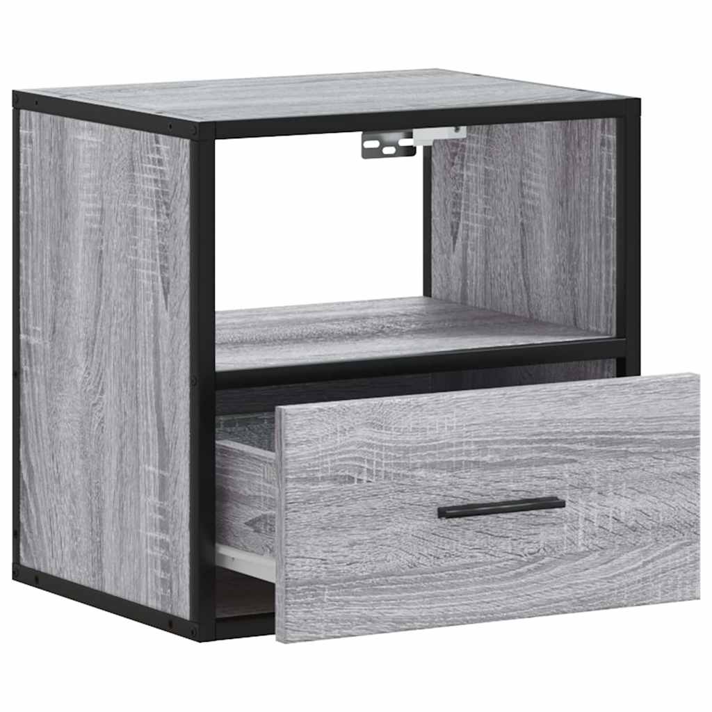 Wall-mounted bedside tables, 2 pieces, Sonoma gray, 40 x 31 x 39.5 cm